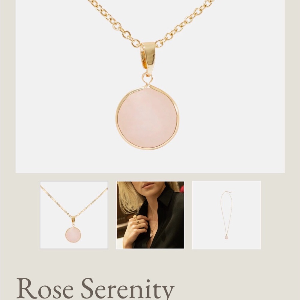 Serenity Rose Quartz Gold Necklace